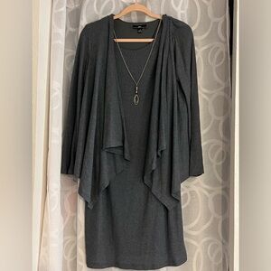 R&K grey dress with necklace